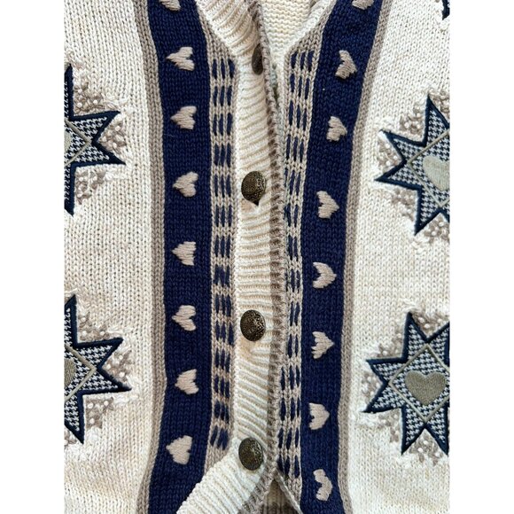 Christopher & Banks Women's Ramie Hand Embroidered Vest Size M Beige Geometric - Picture 7 of 12